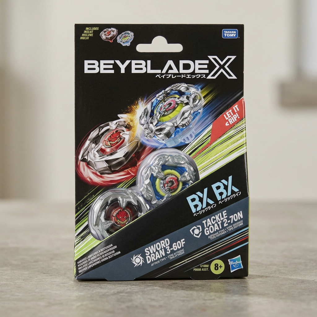 Pack doble Beyblade X: Tackle Goat y Sword Dran